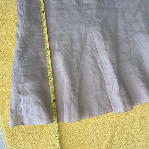 CLEOPATRA 100% Linen A Line Midi Skirt Beige Size L - Picture 6 of 7